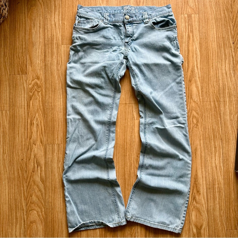 EUC Vintage Y2K Roxy Light Wash Sunset Beach Flare Fit Jeans